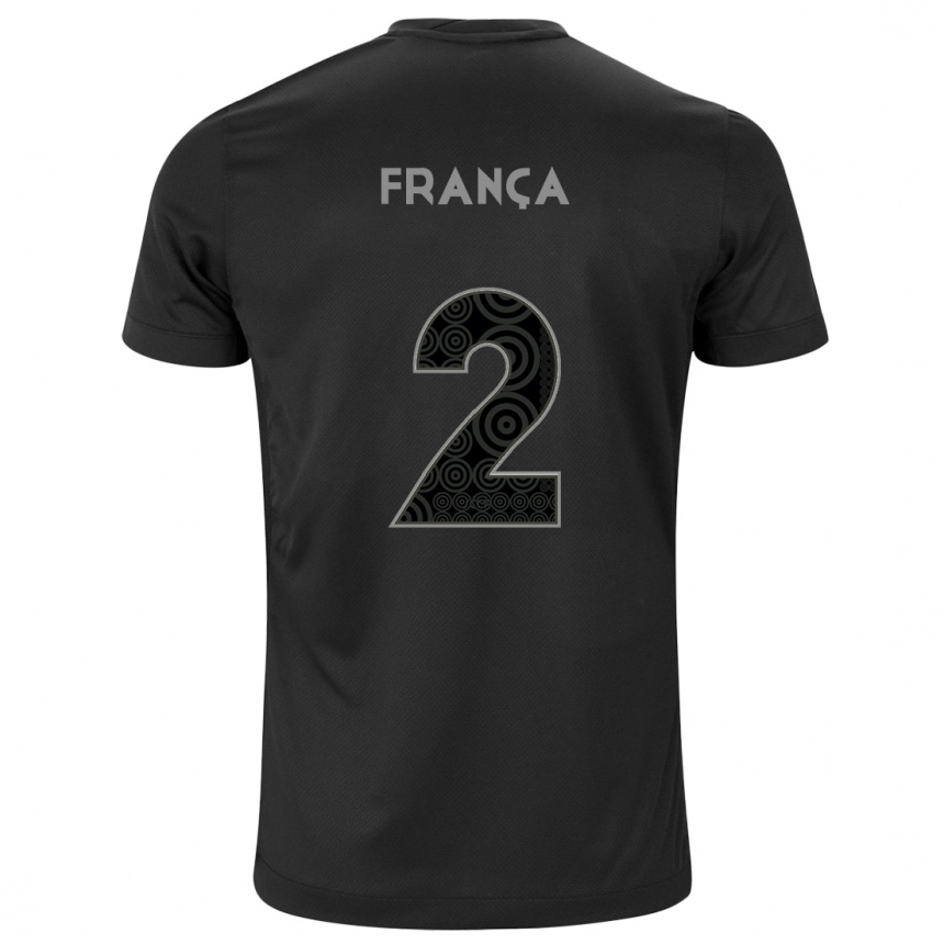 Kids Football Matheus França #2 Black Away Jersey 2024/25 T-Shirt Nz