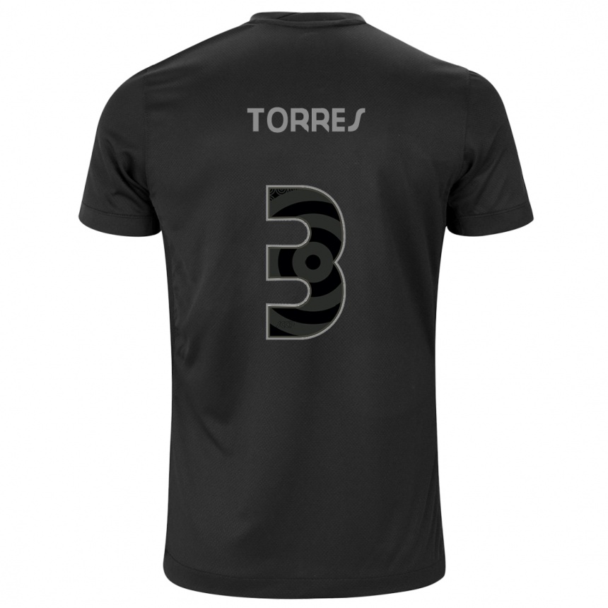 Kids Football Félix Torres #3 Black Away Jersey 2024/25 T-Shirt Nz