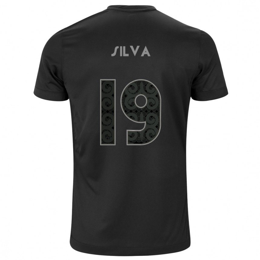 Kids Football Gustavo Silva #19 Black Away Jersey 2024/25 T-Shirt Nz