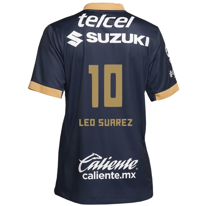 Kids Football Leo Suárez #10 Obsidian Gold White Away Jersey 2024/25 T-Shirt Nz