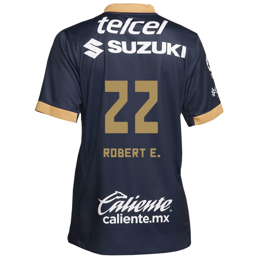 Kids Football Robert Ergas #22 Obsidian Gold White Away Jersey 2024/25 T-Shirt Nz