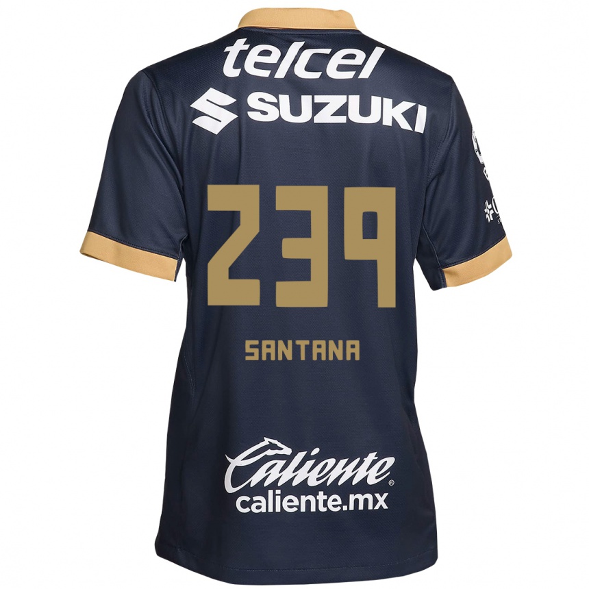 Kids Football Guillermo Santana #239 Obsidian Gold White Away Jersey 2024/25 T-Shirt Nz