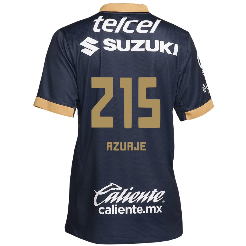 Kids Football Ángel Azuaje #215 Obsidian Gold White Away Jersey 2024/25 T-Shirt Nz