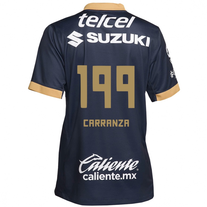 Kids Football Kléber Carranza #199 Obsidian Gold White Away Jersey 2024/25 T-Shirt Nz