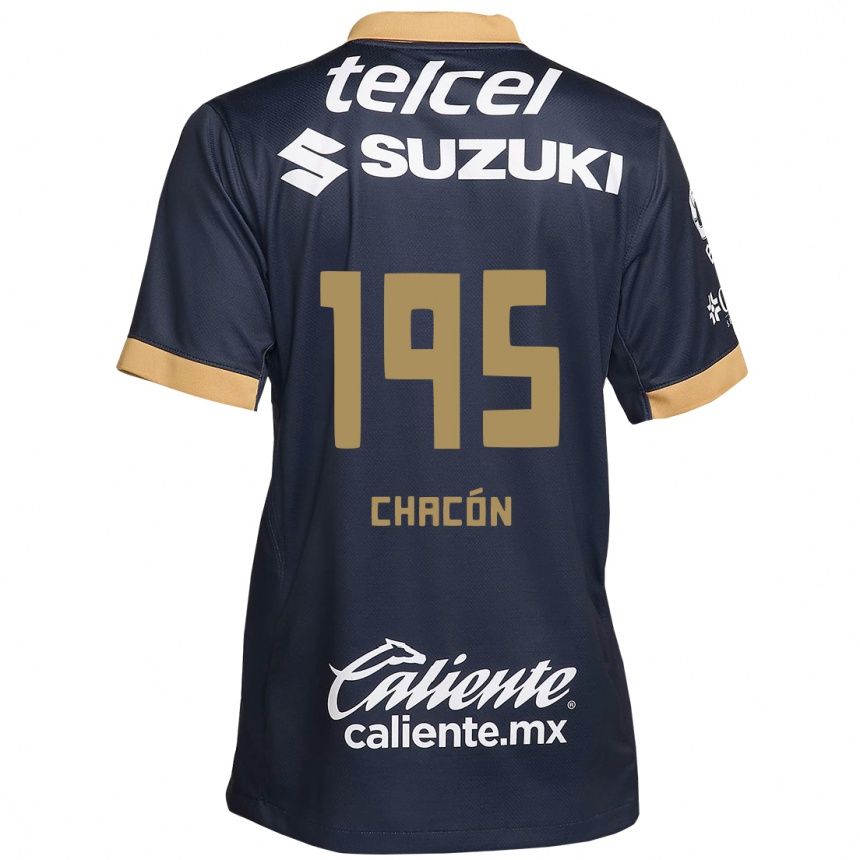 Kids Football Eduardo Chacón #195 Obsidian Gold White Away Jersey 2024/25 T-Shirt Nz