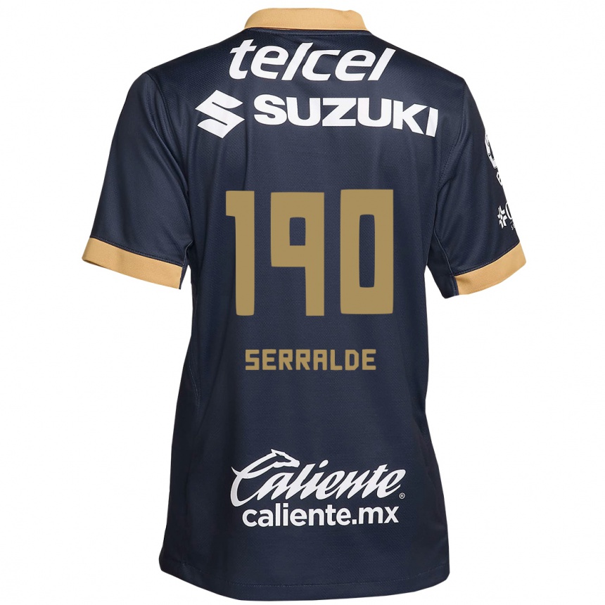 Kids Football Gerardo Serralde #190 Obsidian Gold White Away Jersey 2024/25 T-Shirt Nz