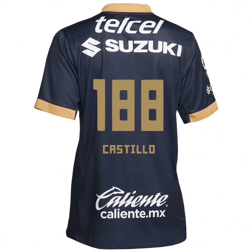 Kids Football Christian Castillo #188 Obsidian Gold White Away Jersey 2024/25 T-Shirt Nz