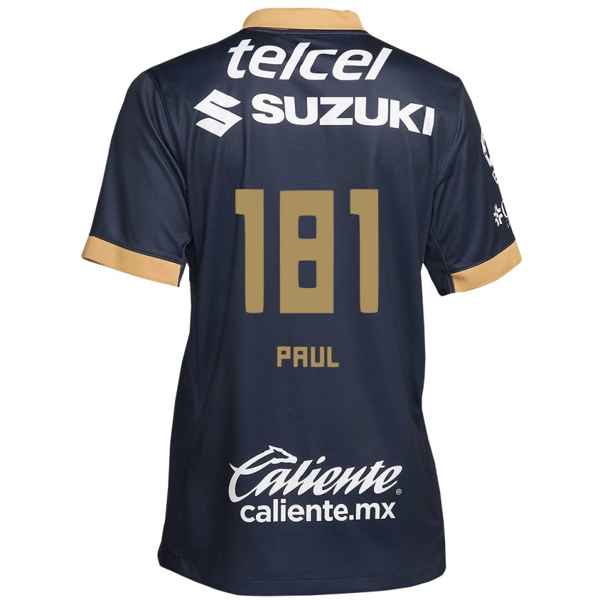 Kids Football Miguel Paul #181 Obsidian Gold White Away Jersey 2024/25 T-Shirt Nz