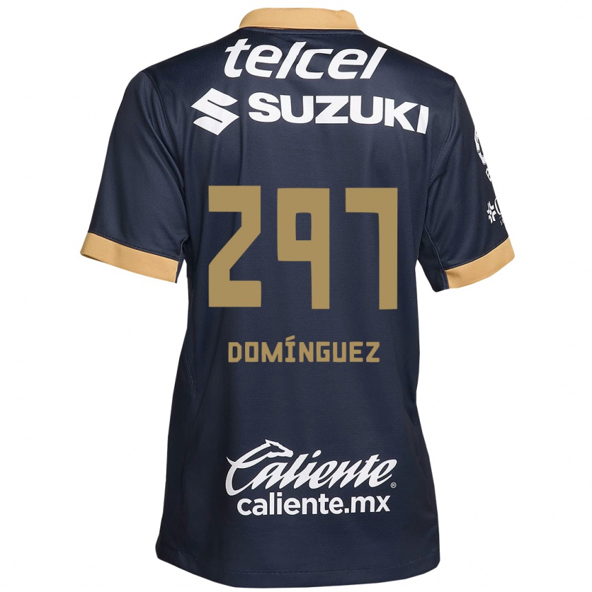 Kids Football Julio Domínguez #297 Obsidian Gold White Away Jersey 2024/25 T-Shirt Nz