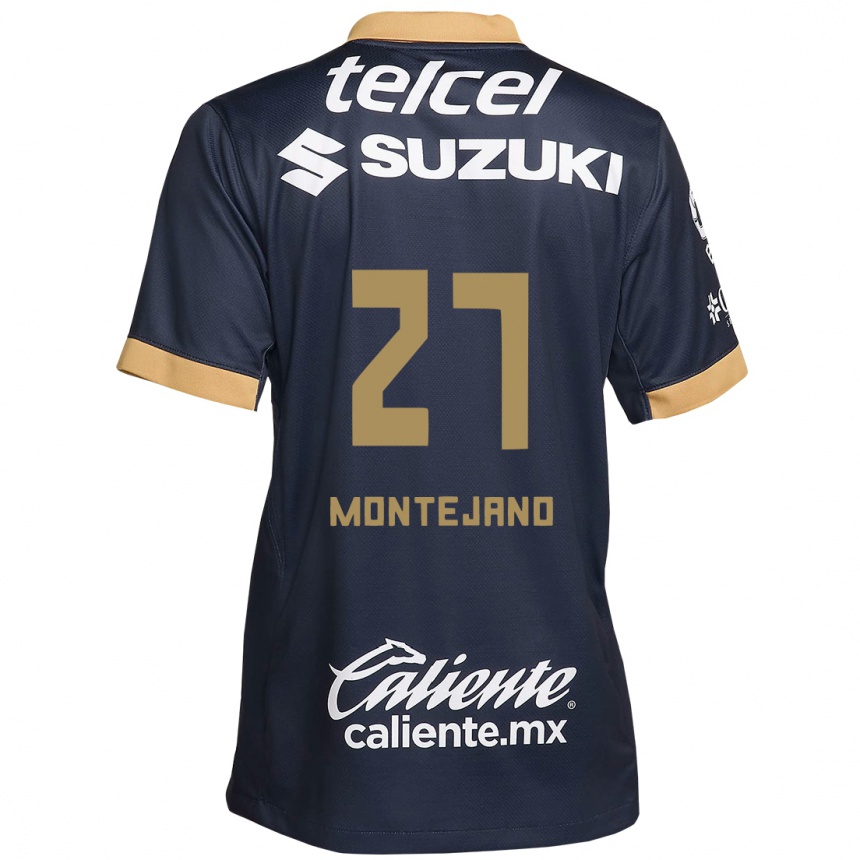 Kids Football Emanuel Montejano #27 Obsidian Gold White Away Jersey 2024/25 T-Shirt Nz