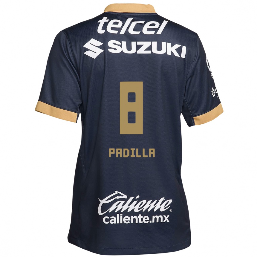 Kids Football Dania Padilla #8 Obsidian Gold White Away Jersey 2024/25 T-Shirt Nz