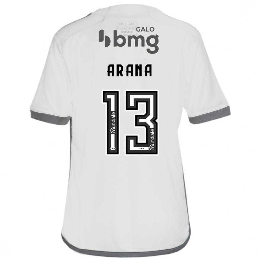 Kids Football Guilherme Arana #13 Off White Away Jersey 2024/25 T-Shirt Nz