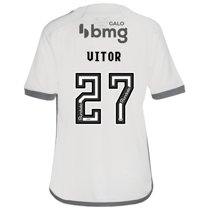 Kids Football Paulo Vitor #27 Off White Away Jersey 2024/25 T-Shirt Nz