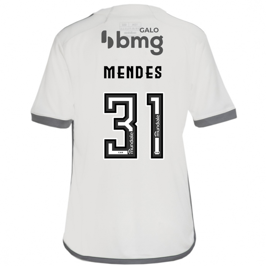 Kids Football Matheus Mendes #31 Off White Away Jersey 2024/25 T-Shirt Nz