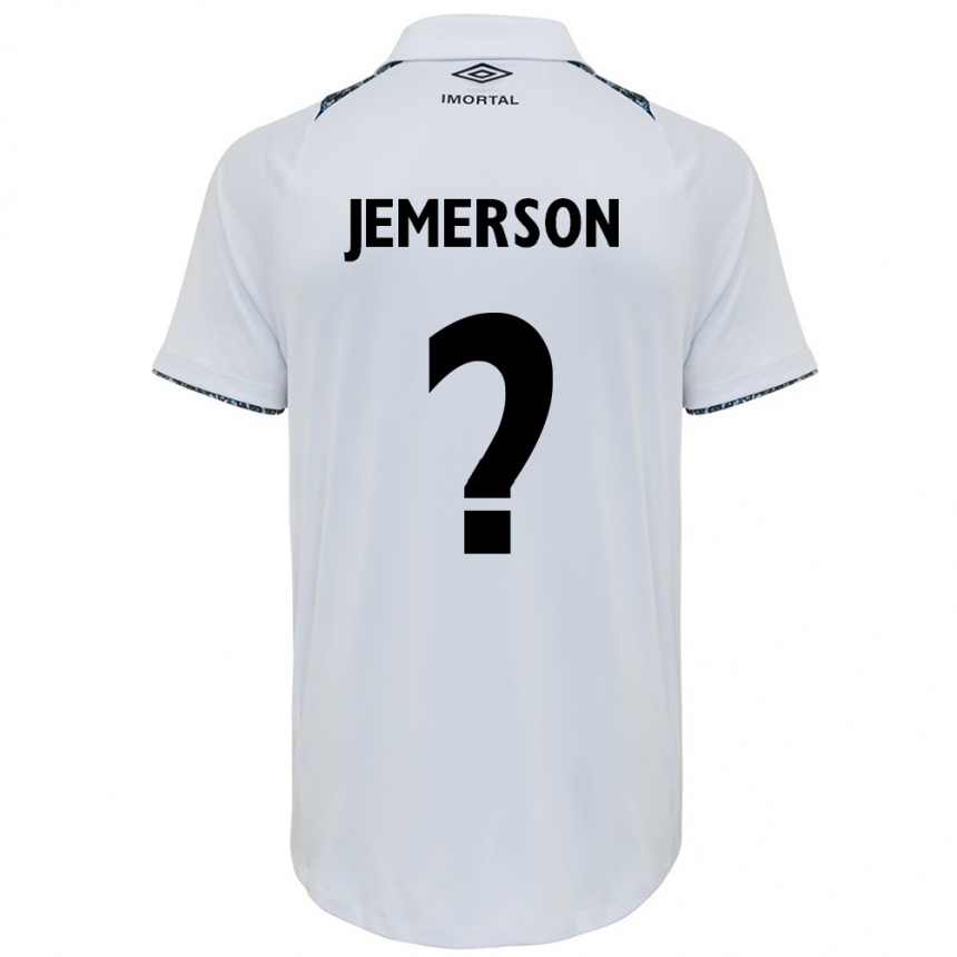 Kids Football Jemerson #0 White Blue Away Jersey 2024/25 T-Shirt Nz