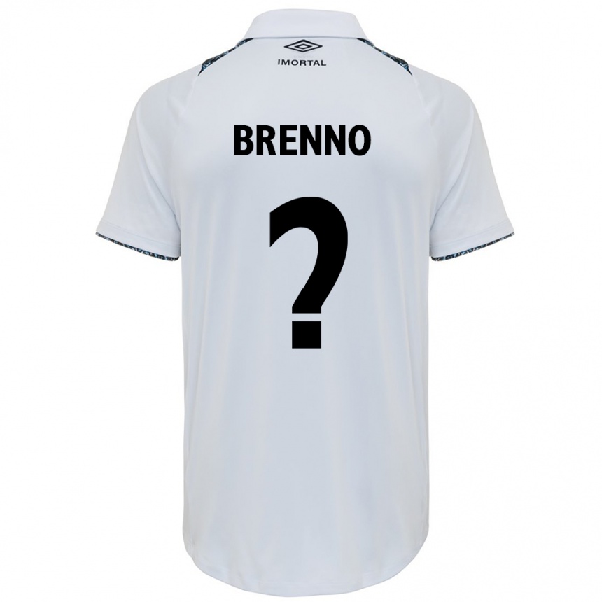 Kids Football Brenno #0 White Blue Away Jersey 2024/25 T-Shirt Nz