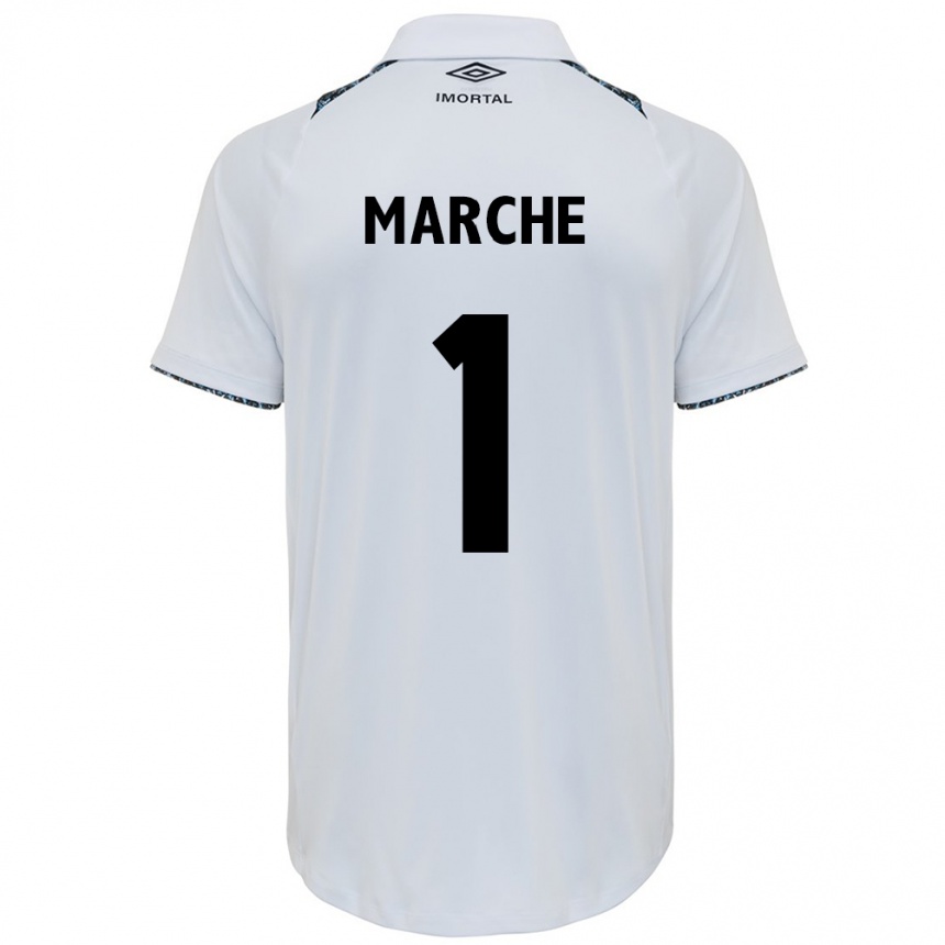 Kids Football Agustín Marchesín #1 White Blue Away Jersey 2024/25 T-Shirt Nz