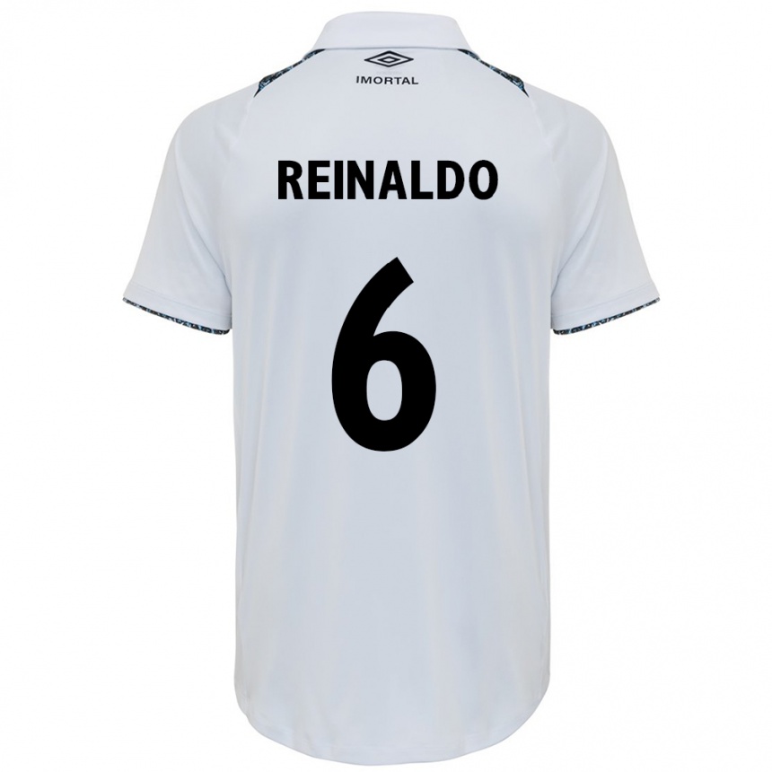 Kids Football Reinaldo #6 White Blue Away Jersey 2024/25 T-Shirt Nz