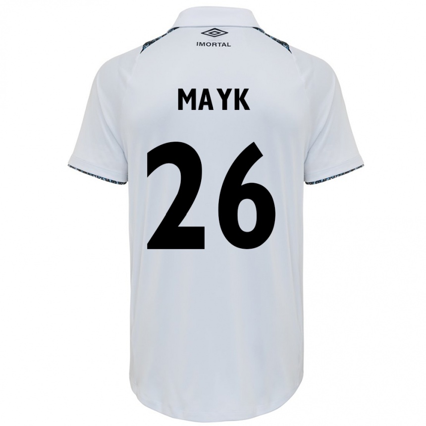 Kids Football Mayk #26 White Blue Away Jersey 2024/25 T-Shirt Nz