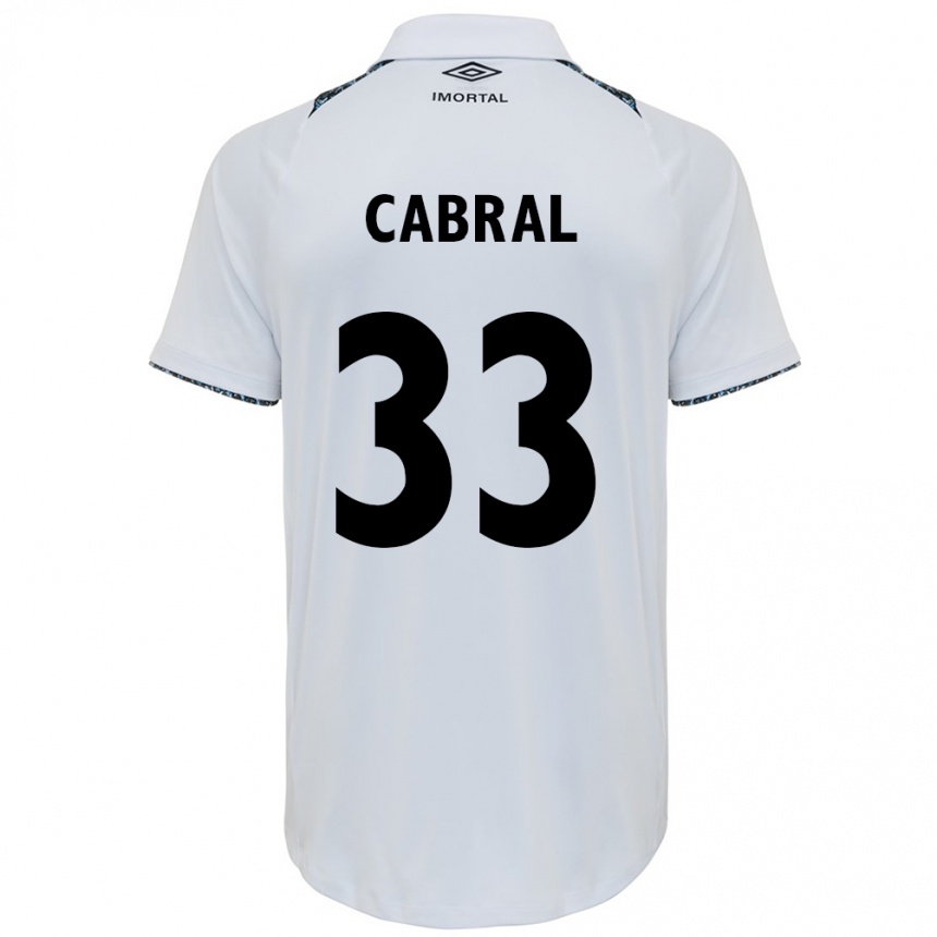 Kids Football Rafael Cabral #33 White Blue Away Jersey 2024/25 T-Shirt Nz