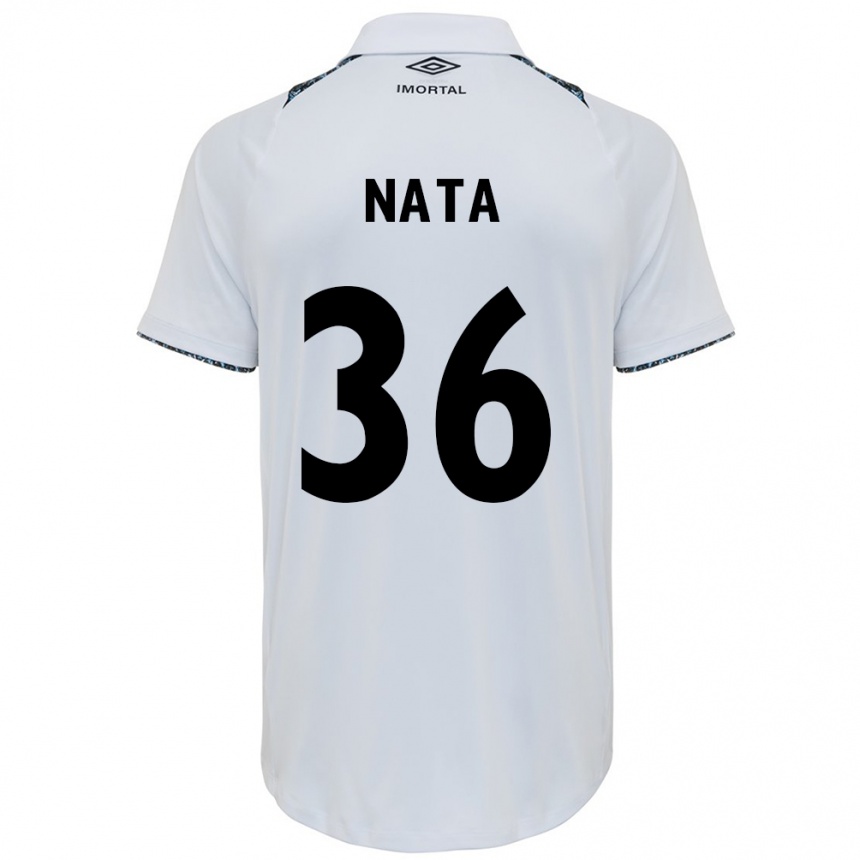 Kids Football Natã #36 White Blue Away Jersey 2024/25 T-Shirt Nz