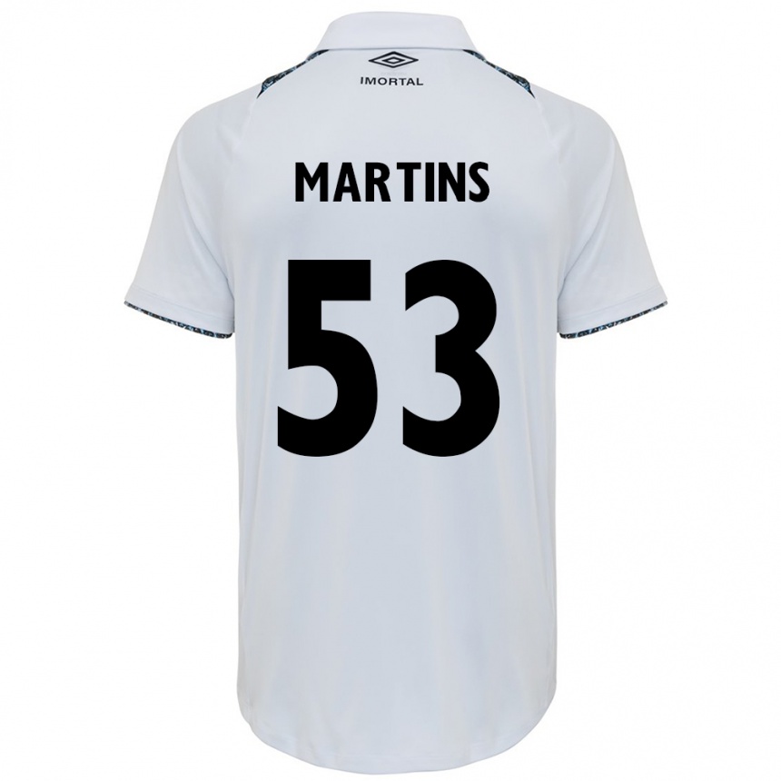 Kids Football Gustavo Martins #53 White Blue Away Jersey 2024/25 T-Shirt Nz