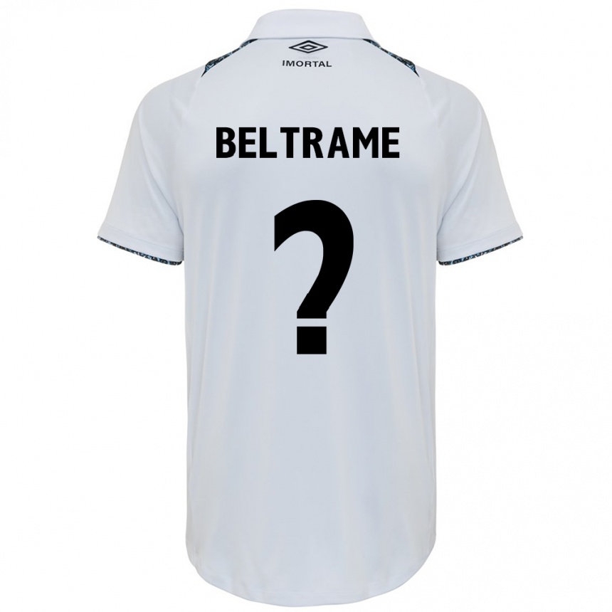 Kids Football Thiago Beltrame #0 White Blue Away Jersey 2024/25 T-Shirt Nz