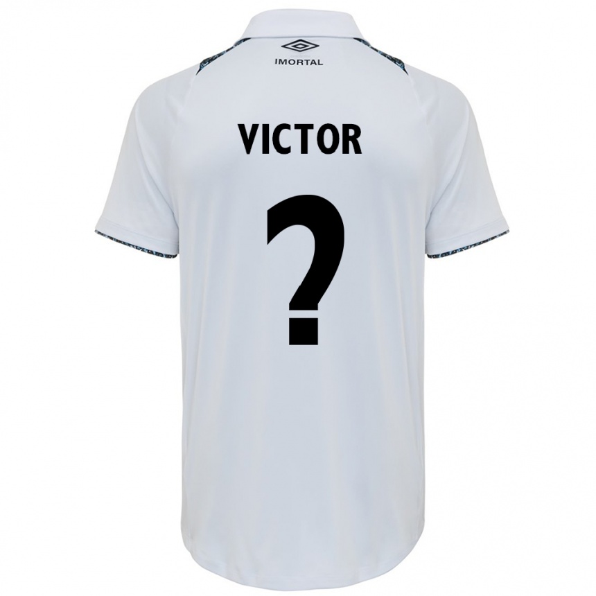 Kids Football João Victor Castelo #0 White Blue Away Jersey 2024/25 T-Shirt Nz