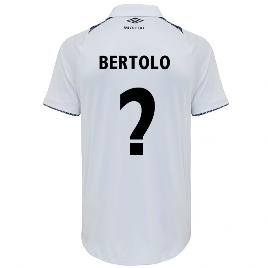 Kids Football Mateus Bertolo #0 White Blue Away Jersey 2024/25 T-Shirt Nz