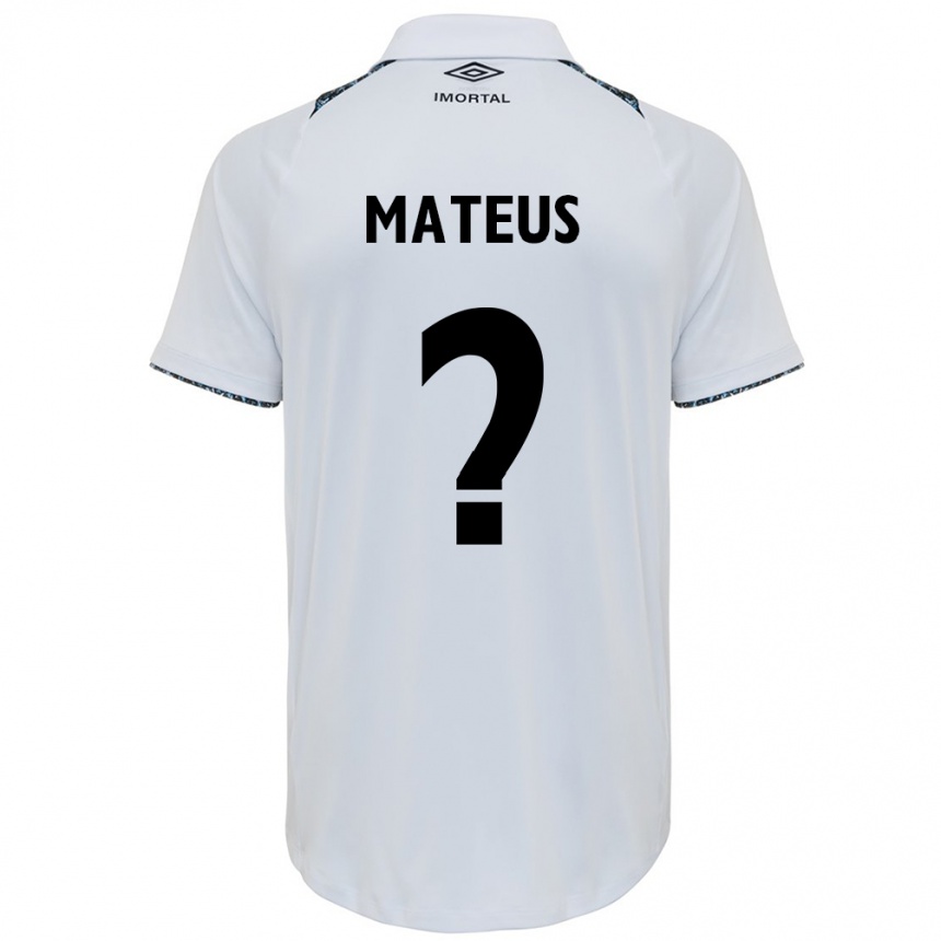 Kids Football Mateus #0 White Blue Away Jersey 2024/25 T-Shirt Nz