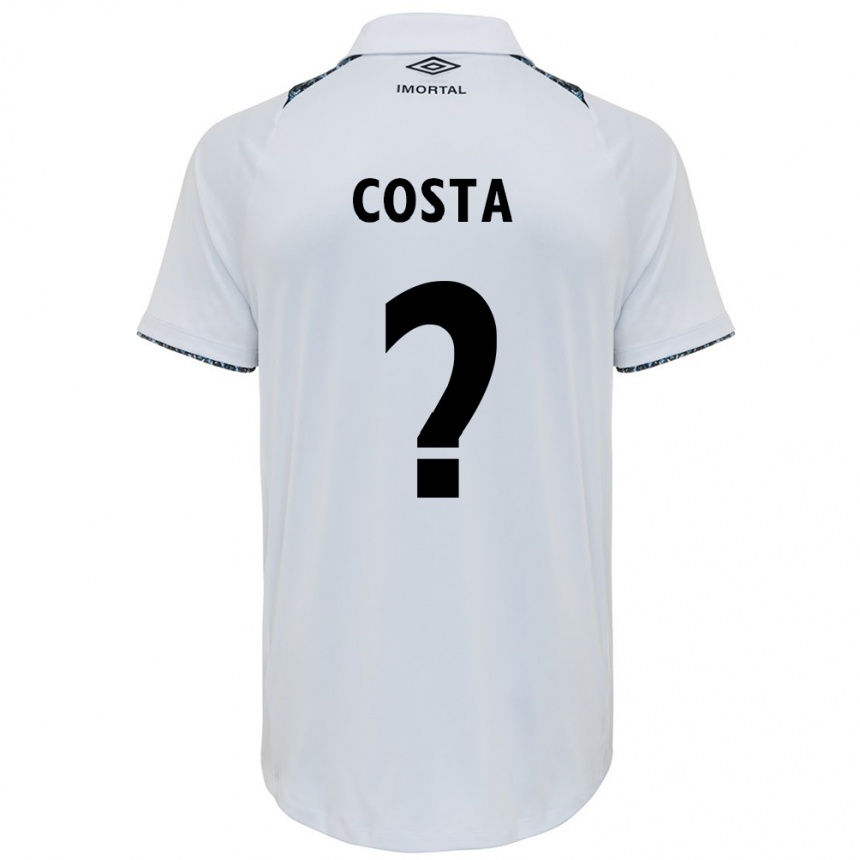 Kids Football Wesley Costa #0 White Blue Away Jersey 2024/25 T-Shirt Nz