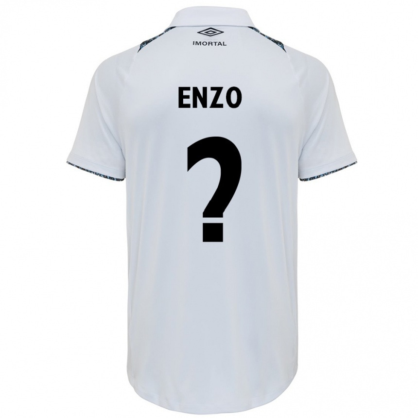 Kids Football Enzo #0 White Blue Away Jersey 2024/25 T-Shirt Nz