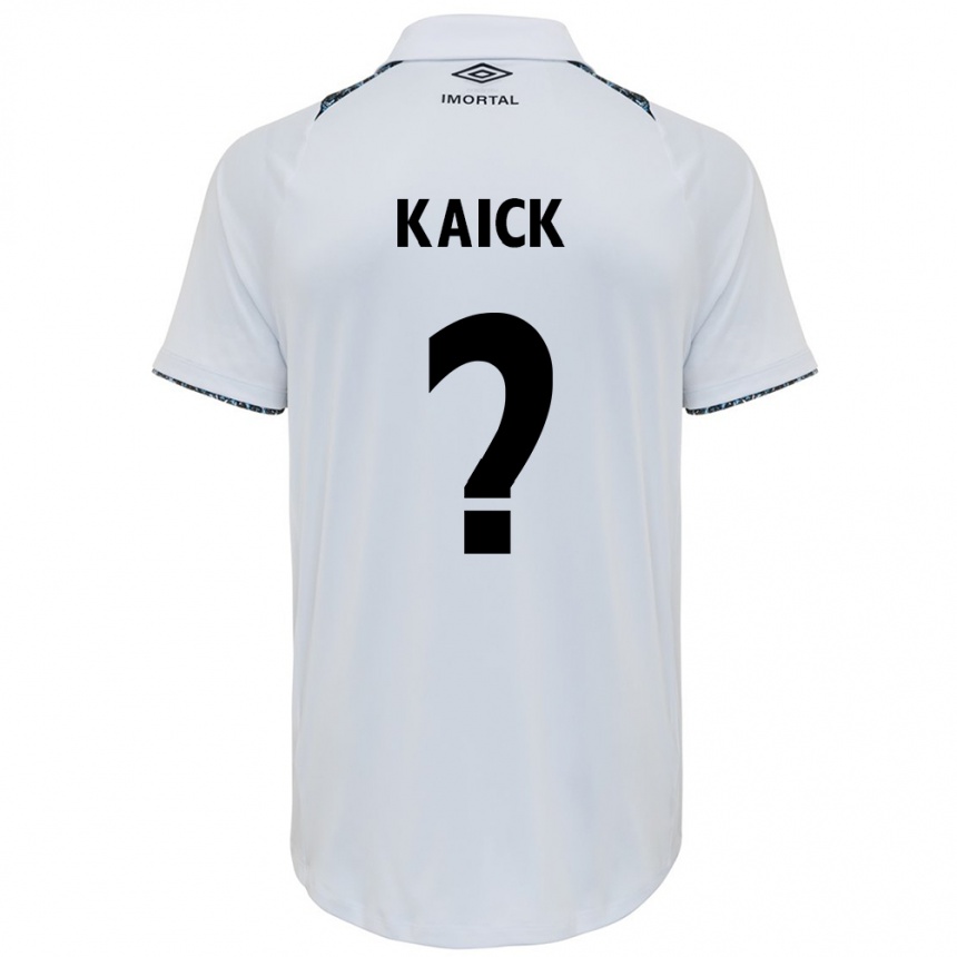 Kids Football Kaick #0 White Blue Away Jersey 2024/25 T-Shirt Nz