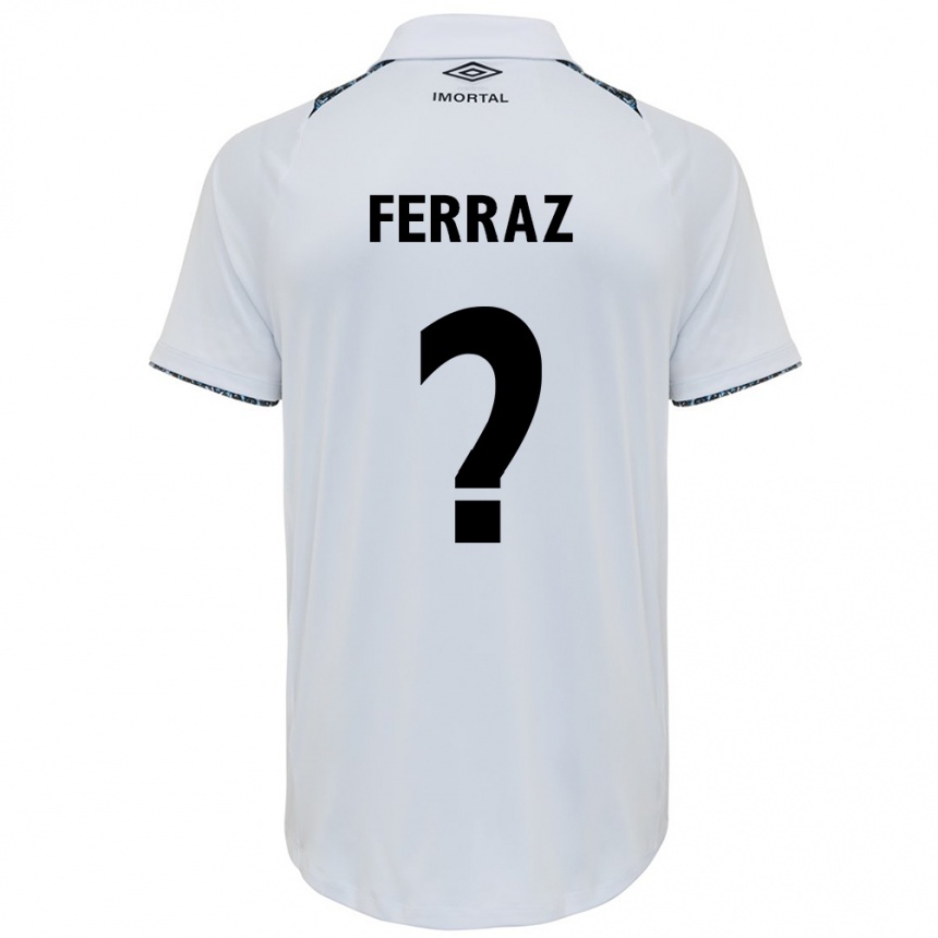 Kids Football Vini Ferraz #0 White Blue Away Jersey 2024/25 T-Shirt Nz