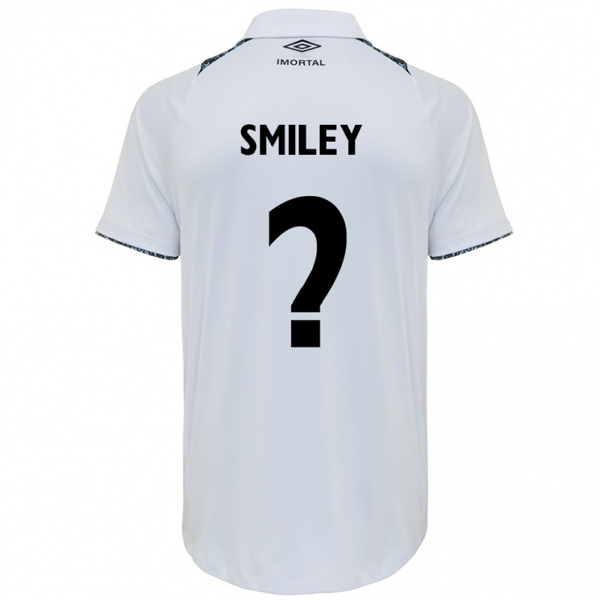 Kids Football Smiley #0 White Blue Away Jersey 2024/25 T-Shirt Nz