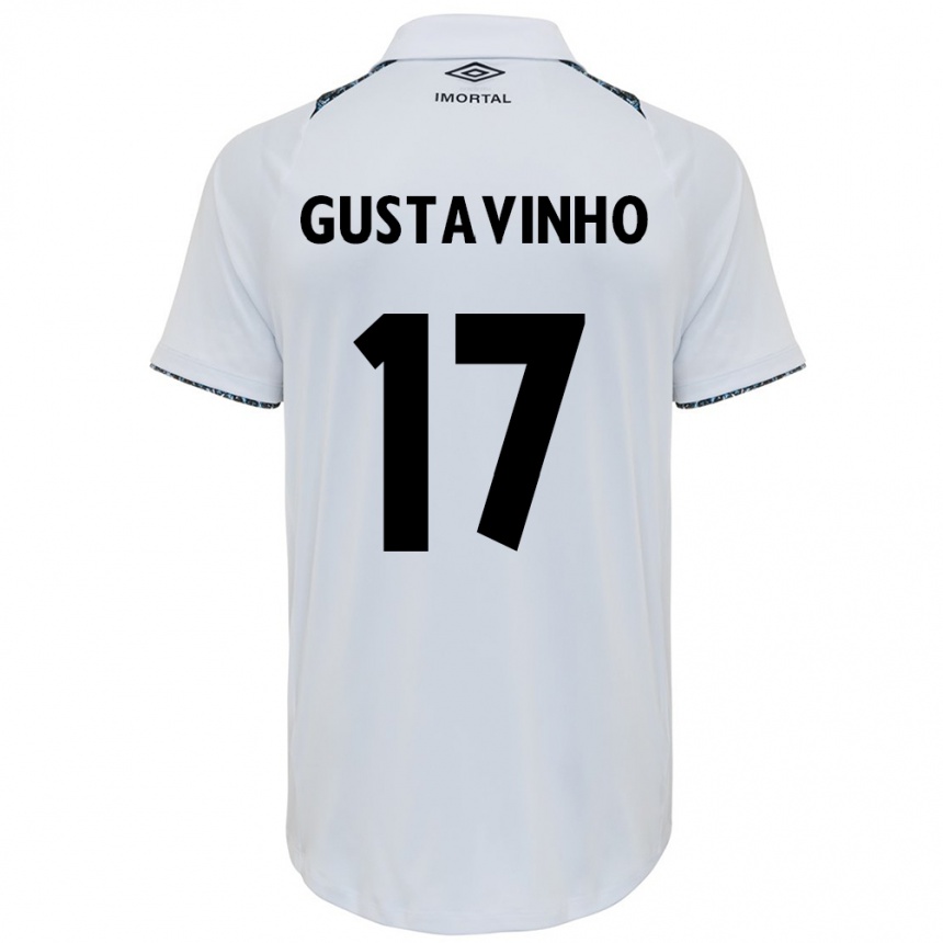 Kids Football Gustavinho #17 White Blue Away Jersey 2024/25 T-Shirt Nz