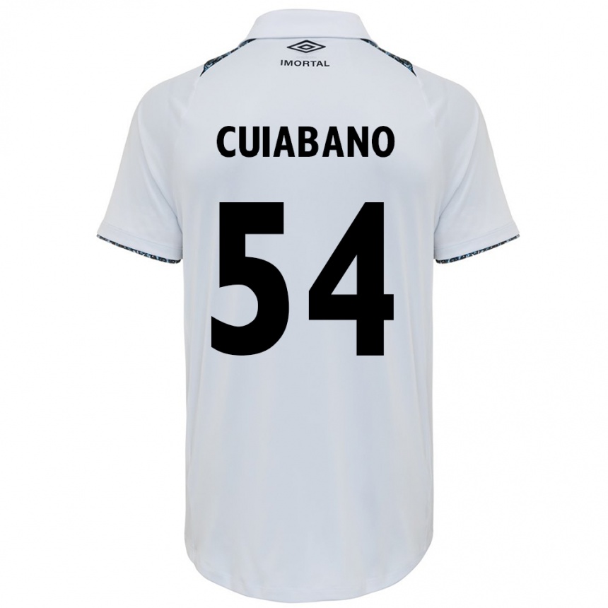 Kids Football Cuiabano #54 White Blue Away Jersey 2024/25 T-Shirt Nz