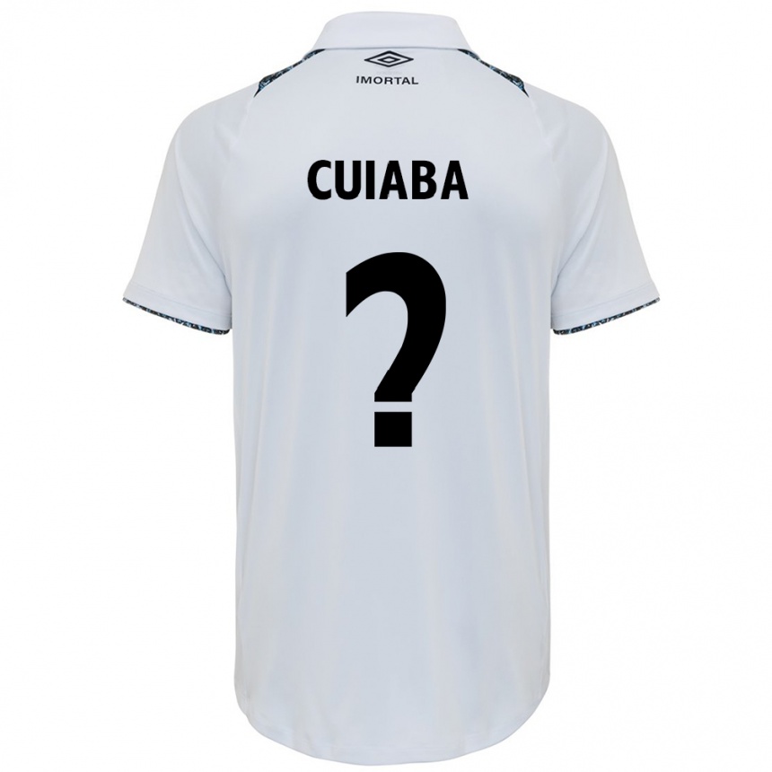 Kids Football Pedro Cuiabá #0 White Blue Away Jersey 2024/25 T-Shirt Nz