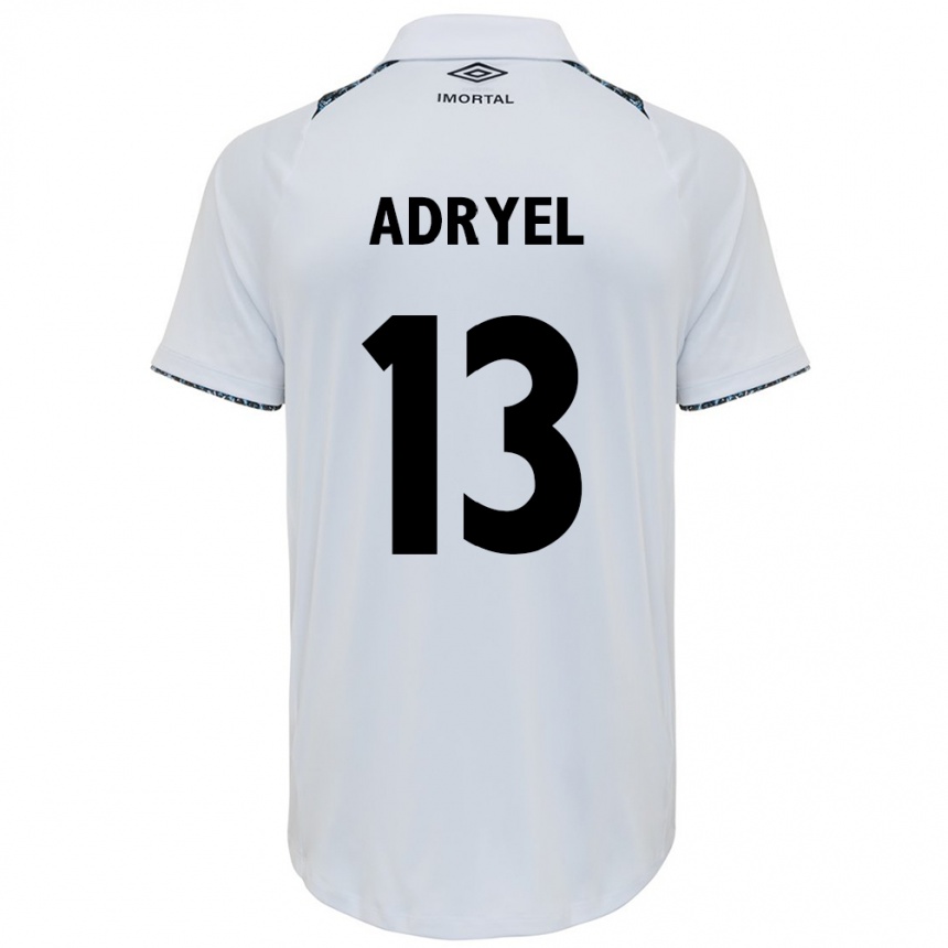 Kids Football Adryel #13 White Blue Away Jersey 2024/25 T-Shirt Nz