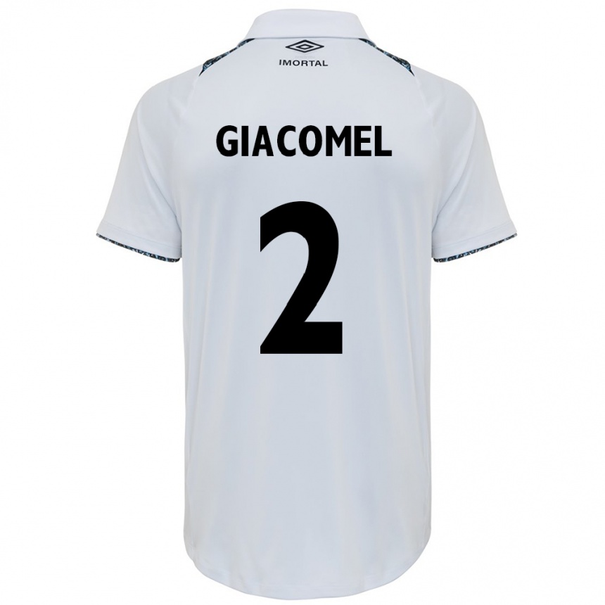 Kids Football Laís Giacomel #2 White Blue Away Jersey 2024/25 T-Shirt Nz