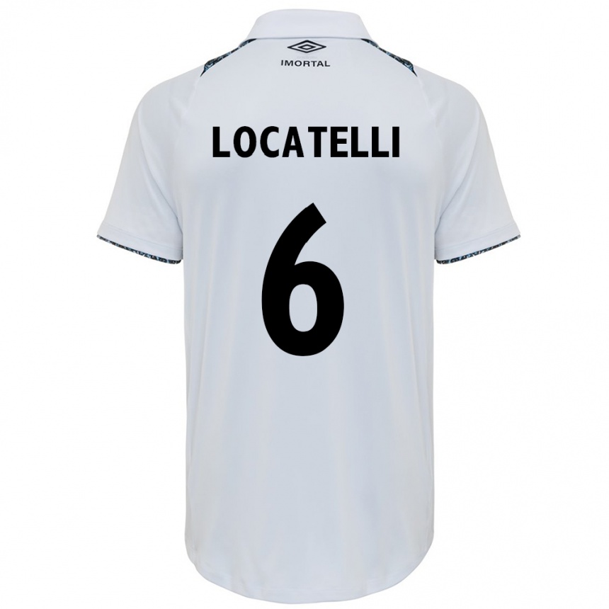 Kids Football Natane Locatelli #6 White Blue Away Jersey 2024/25 T-Shirt Nz