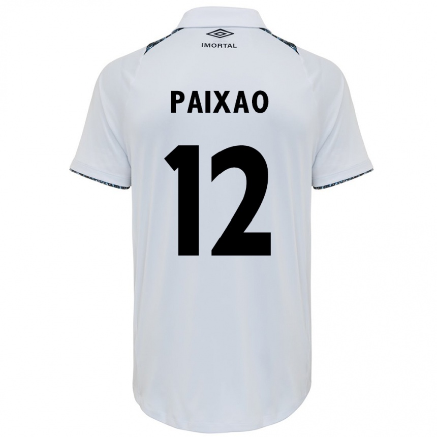 Kids Football Iasmin Paixão #12 White Blue Away Jersey 2024/25 T-Shirt Nz