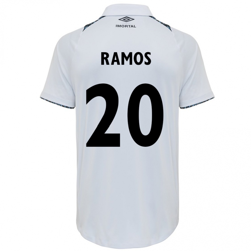 Kids Football Mónica Ramos #20 White Blue Away Jersey 2024/25 T-Shirt Nz