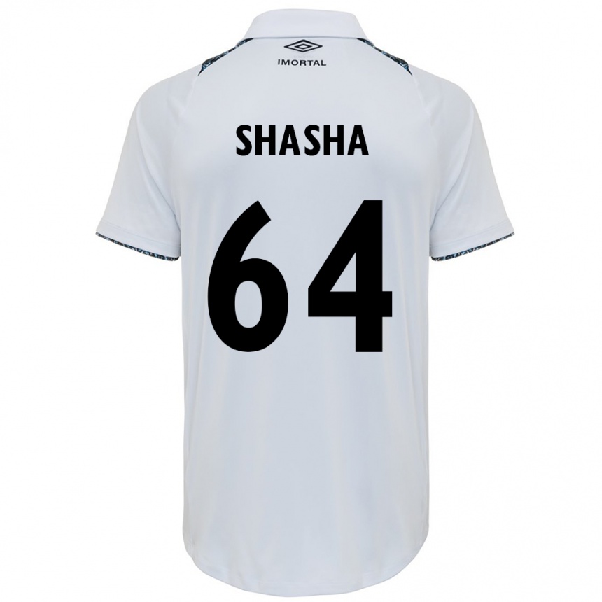 Kids Football Shashá #64 White Blue Away Jersey 2024/25 T-Shirt Nz