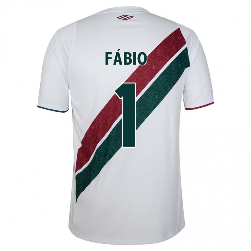 Kids Football Fábio #1 White Green Maroon Away Jersey 2024/25 T-Shirt Nz