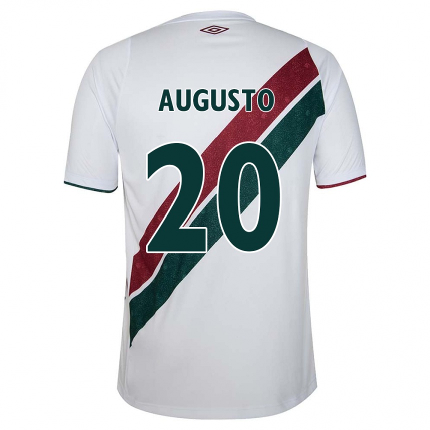 Kids Football Renato Augusto #20 White Green Maroon Away Jersey 2024/25 T-Shirt Nz