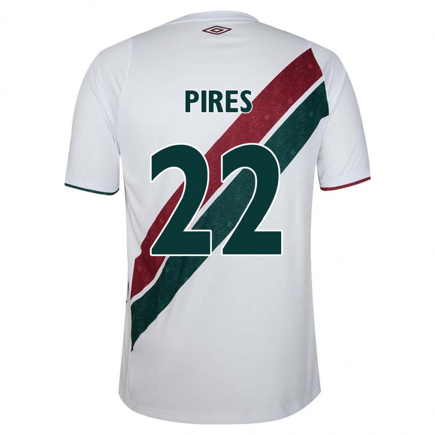 Kids Football Gabriel Pires #22 White Green Maroon Away Jersey 2024/25 T-Shirt Nz