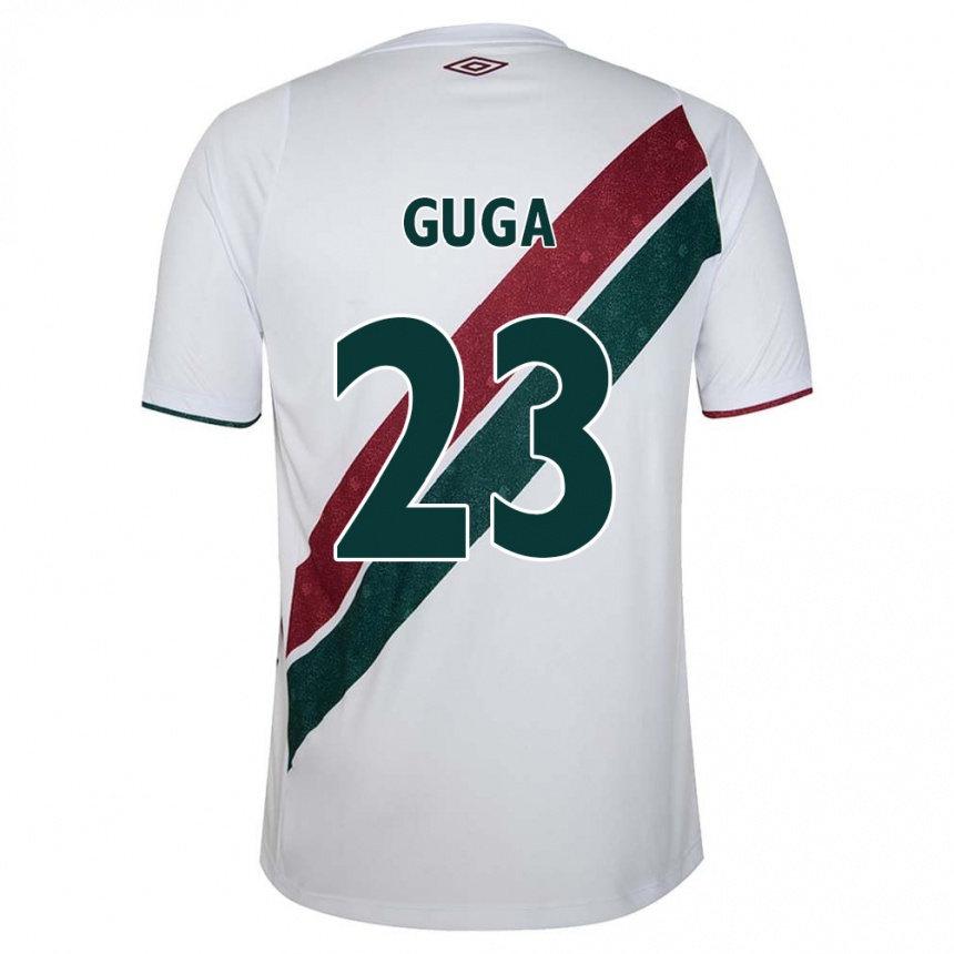 Kids Football Guga #23 White Green Maroon Away Jersey 2024/25 T-Shirt Nz