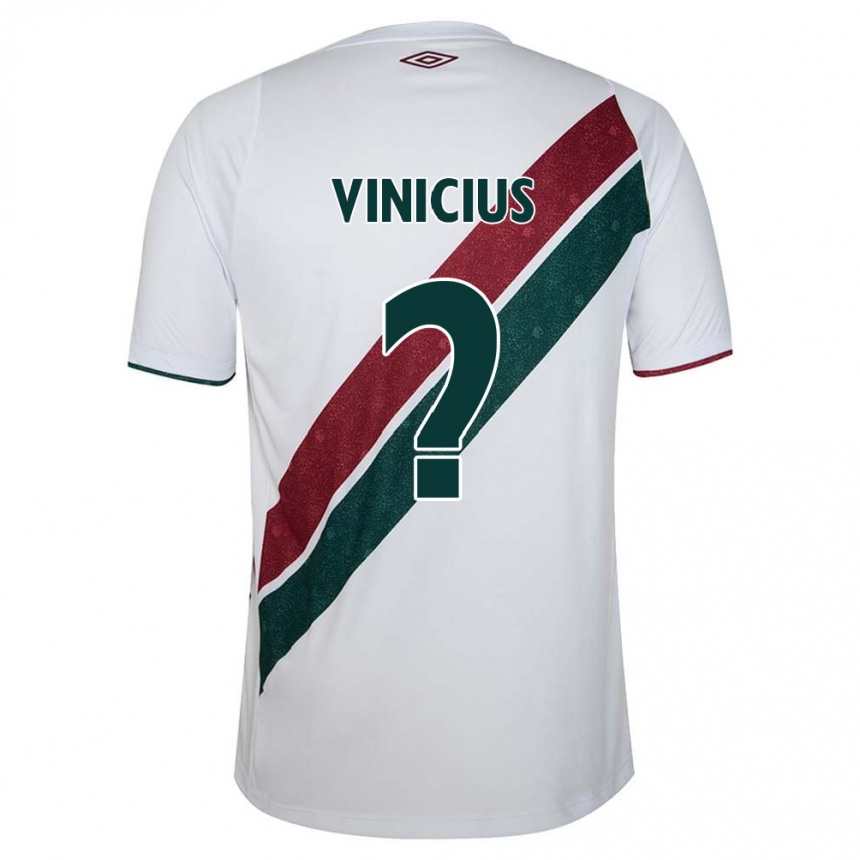 Kids Football Vinicius #0 White Green Maroon Away Jersey 2024/25 T-Shirt Nz