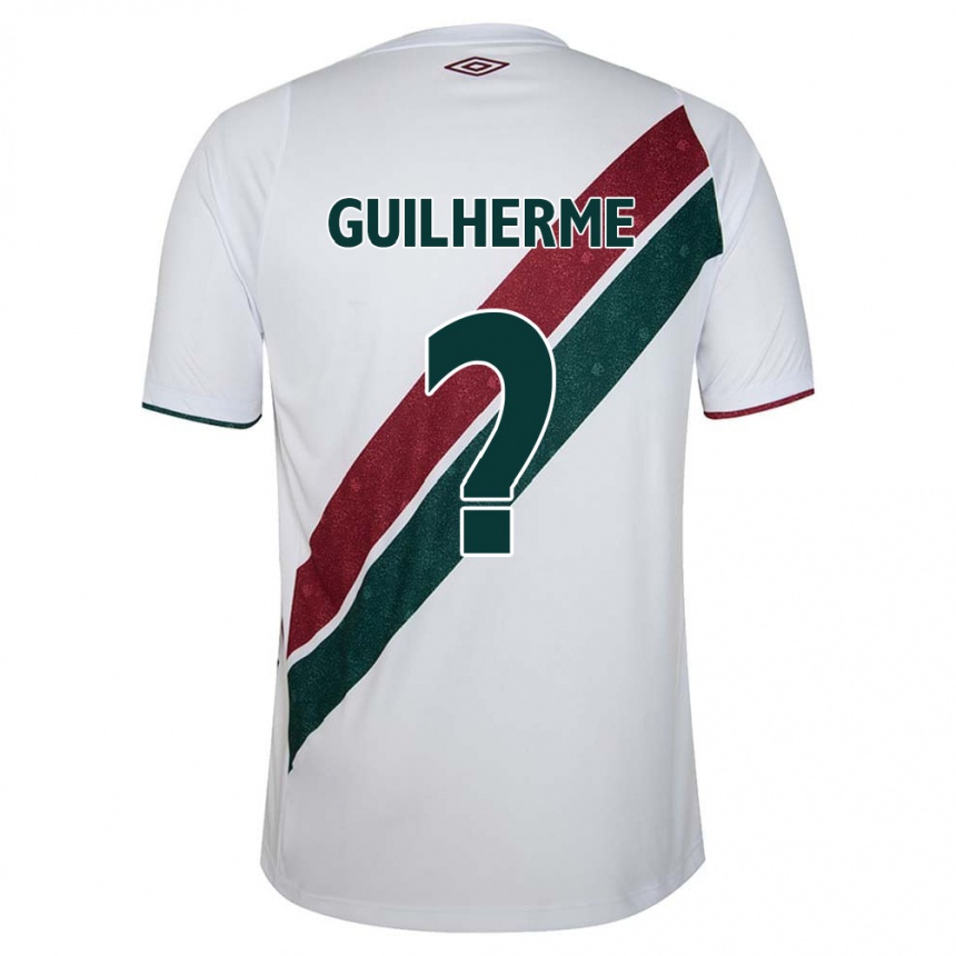 Kids Football Luiz Guilherme #0 White Green Maroon Away Jersey 2024/25 T-Shirt Nz